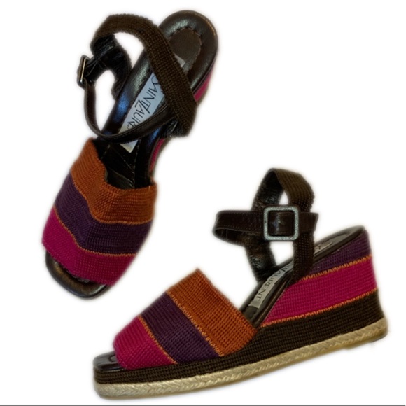 Yves Saint Laurent Shoes - YSL STRIPED KNIT WEDGES SIZE 6.5